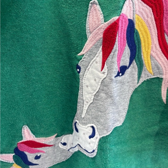 Mini Boden Teal Shirt with Rainbow Unicorns - Picture 2 of 3